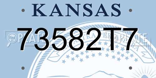 73582T7 Kansas License Plate