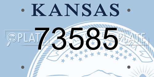73585 Kansas License Plate