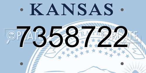 7358722 Kansas License Plate