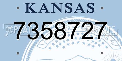 7358727 Kansas License Plate