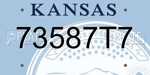 73587T7 Kansas License Plate