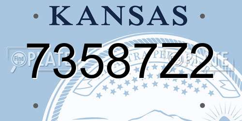 73587Z2 Kansas License Plate