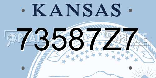 73587Z7 Kansas License Plate
