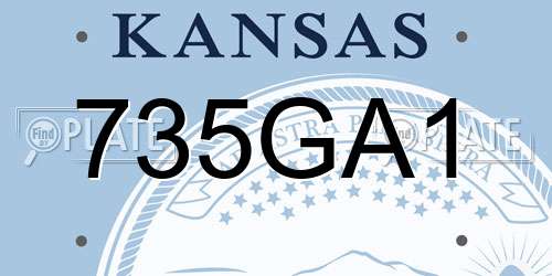 735GA1 Kansas License Plate