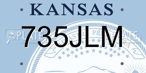 735JLM Kansas License Plate