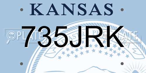 735JRK Kansas License Plate
