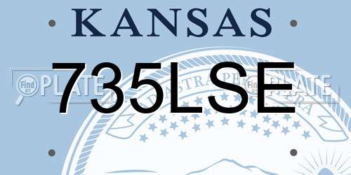 735LSE Kansas License Plate