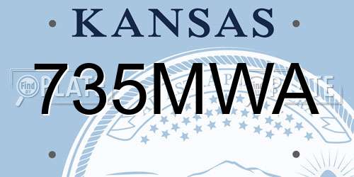 735MWA Kansas License Plate
