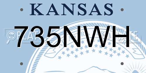 735NWH Kansas License Plate