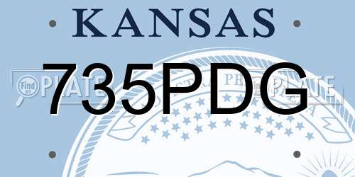 735PDG Kansas License Plate