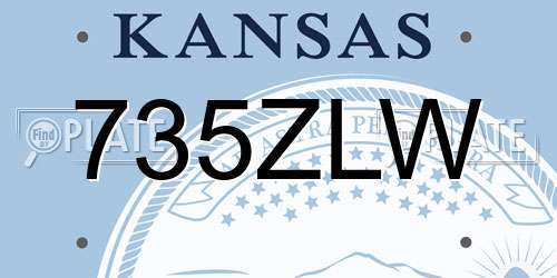 735ZLW Kansas License Plate