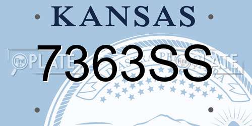 7363SS Kansas License Plate