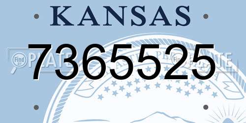 7365525 Kansas License Plate