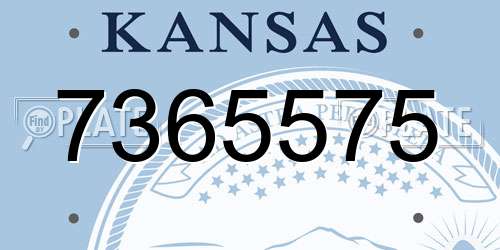7365575 Kansas License Plate