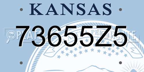 73655Z5 Kansas License Plate