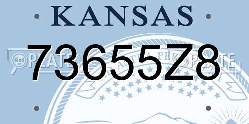 73655Z8 Kansas License Plate