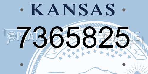 7365825 Kansas License Plate