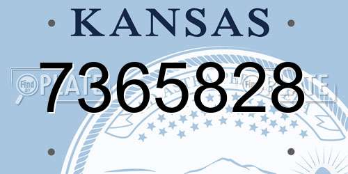 7365828 Kansas License Plate
