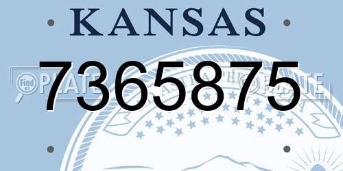 7365875 Kansas License Plate