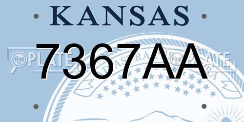 7367AA Kansas License Plate