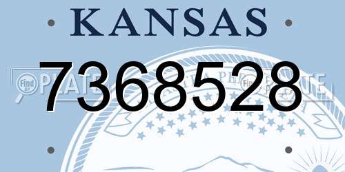 7368528 Kansas License Plate