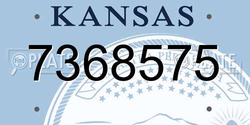 7368575 Kansas License Plate