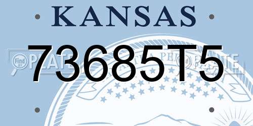 73685T5 Kansas License Plate