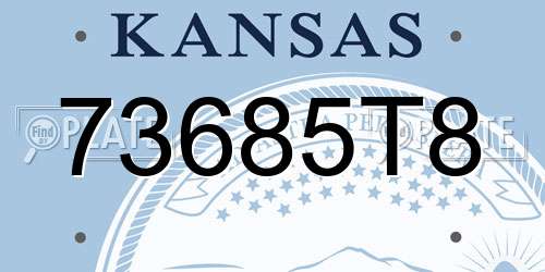 73685T8 Kansas License Plate