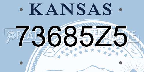 73685Z5 Kansas License Plate