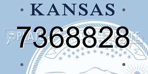 7368828 Kansas License Plate