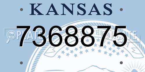 7368875 Kansas License Plate