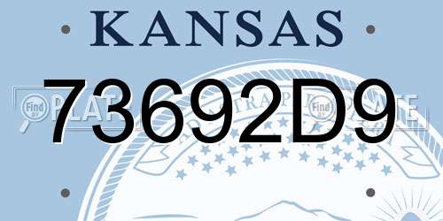 73692D9 Kansas License Plate