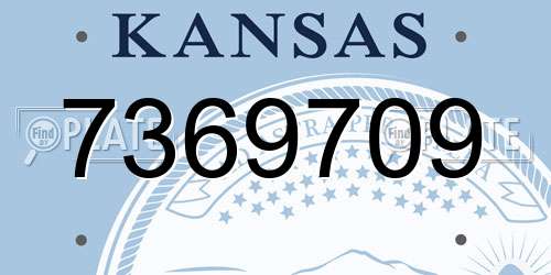 7369709 Kansas License Plate
