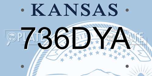 736DYA Kansas License Plate