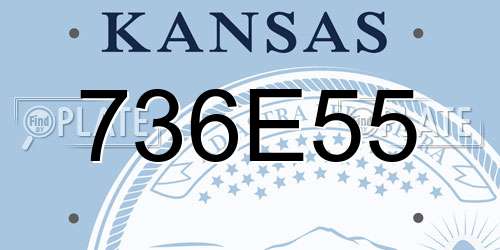 736E55 Kansas License Plate
