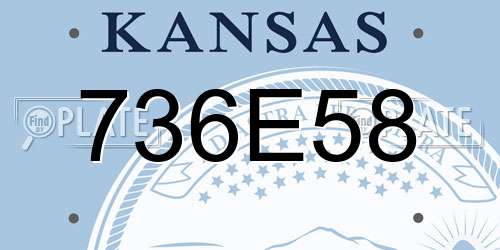 736E58 Kansas License Plate