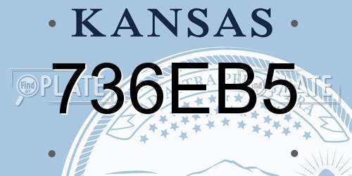 736EB5 Kansas License Plate