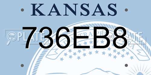736EB8 Kansas License Plate