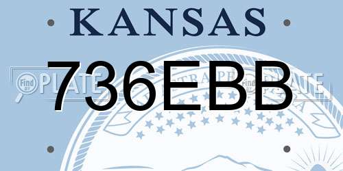 736EBB Kansas License Plate