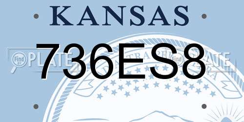 736ES8 Kansas License Plate