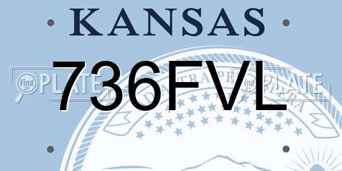 736FVL Kansas License Plate