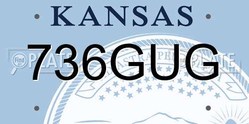 736GUG Kansas License Plate