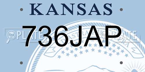 736JAP Kansas License Plate