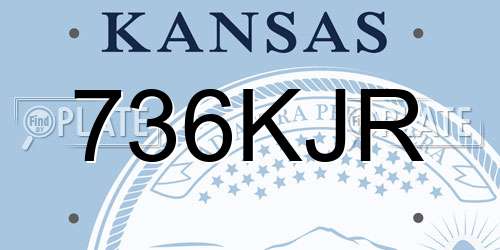 736KJR Kansas License Plate