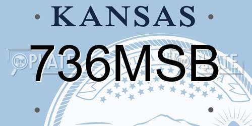 736MSB Kansas License Plate