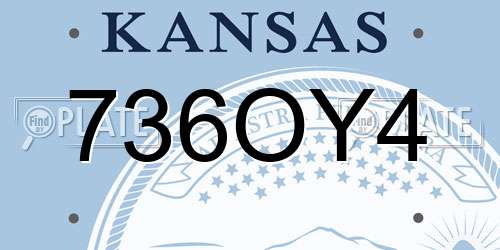 736OY4 Kansas License Plate