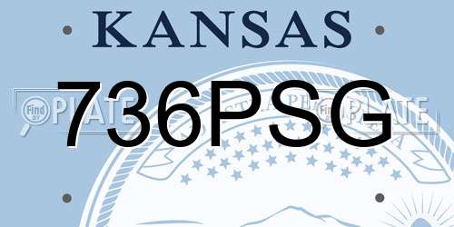 736PSG Kansas License Plate