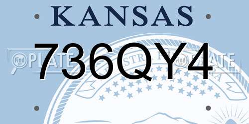 736QY4 Kansas License Plate