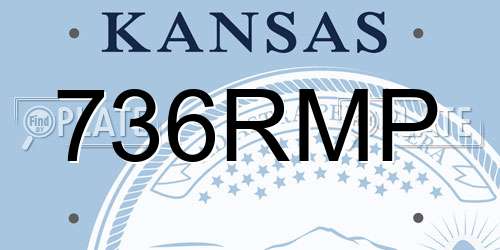 736RMP Kansas License Plate