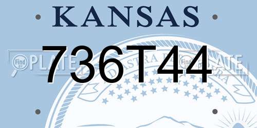 736T44 Kansas License Plate